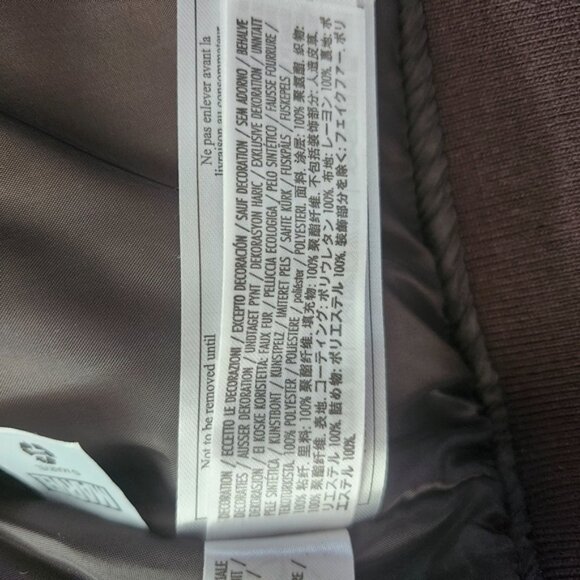 Disney Store Captain Marvel Brown Faux Leather Bomber Jacket Patch Small Unisex - Picture 10 of 16